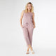 Hilarie Super Soft Crop Romper with Pockets - Misty Rose