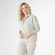 Hilarie Duo Zip Sweatshirt with Front Pockets - Cement