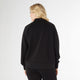 Hilarie Duo Zip Sweatshirt with Front Pockets - Black