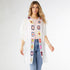 Floria Crochet Trim Cardigan with Front Tie - White/Multi