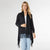 AirWeave Open Cardigan with Fringe - Black