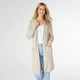 AirWeave Long Hooded Cardigan with Lattice Back - Sand