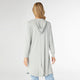 AirWeave Long Hooded Cardigan with Lattice Back - Silver