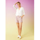 Anice 3/4 Sleeve Button Down Cardigan - White