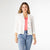 Anice 3/4 Sleeve Button Down Cardigan - White