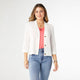 Anice 3/4 Sleeve Button Down Cardigan - White