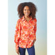 Sunset Bloom Floral Printed Blouse - Hibiscus Floral