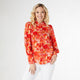 Sunset Bloom Floral Printed Blouse - Hibiscus Floral