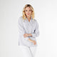 Terri Striped Blouse with Front Pockets - Grey/White