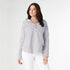 Kennedy Striped Pullover Top with Rivets - Grey/White