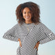 Coby Striped Flowy Tunic - Black/White