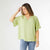 Stevie V-Neck Swiss Dot Top - Mint Green