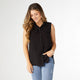 Marlowe Sleeveless Top with Pockets - Black