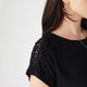 Selah Top with Shoulder Crochet - Black