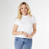 Marlie High Neck Fitted Knit Top - White