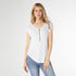 Frankie Cap Sleeve Top with Zipper - White