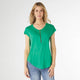 Frankie Cap Sleeve Top with Zipper - Bright Green