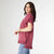 River Flowy Short Sleeve Top with Fringe - Rose Wine