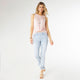 OMG Pull-On Straight Leg with Scalloped Fringe Bottom - Light Denim