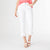 OMG ZoeyZip Straight Leg Crop with Bottom Fringe - Crisp White