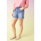 EverStretch Short with Fringe - Medium Denim