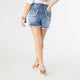 EverStretch Short with Fringe - Medium Denim