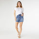 EverStretch Short with Fringe - Medium Denim