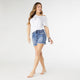 EverStretch Short with Fringe - Medium Denim