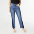 EverStretch Straight Leg Crop with Dark Wash Inset - Dark Denim