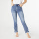 EverStretch Straight Leg Ankle with Crossover Fringe - Medium Denim