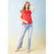 EverStretch Flare with Bright Color Embroidery - Light Denim