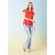 EverStretch Flare with Bright Color Embroidery - Light Denim