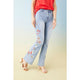 EverStretch Flare with Bright Color Embroidery - Light Denim