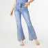 EverStretch Flare with Hand Bead Embroidered Scalloped Bottom - Medium Denim