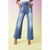 EverStretch High Rise Wide Leg with Chain Detail - Medium Denim