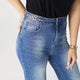 EverStretch High Rise Wide Leg with Chain Detail - Medium Denim