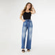 EverStretch High Rise Wide Leg with Chain Detail - Medium Denim