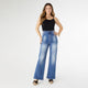 EverStretch High Rise Wide Leg with Chain Detail - Medium Denim