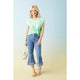 Bambu Soft Flare Capri with Fringe Bottom - Medium Denim