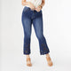 Bambu Soft Flare Ankle with Eyelet Flowers - Indigo Dark Denim