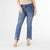 Bambu Soft Flare with Fringe Notched Bottom and Rhinestones - Dark Denim