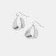 Flat Hammered Teardrop Earring - Silver