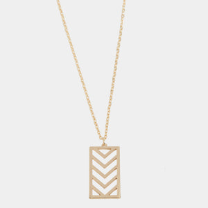 Chevron Drop Necklace - Gold