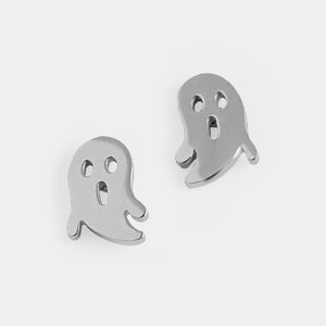 Metal Ghost Stud - Silver