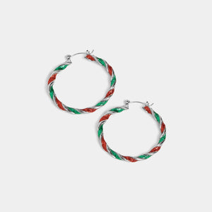 Twisted Peppermint Hoop - Red/Green