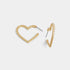 Bling Heart Hoop Earrings - Gold