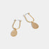 Hammered Teardrop Charm Dangle Earrings - Gold