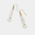 Bead Line Dangle Earrings - White