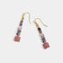 Bead Line Dangle Earrings - Mauve