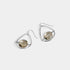 Bead Center Teardrop Earrings - Silver/Clear